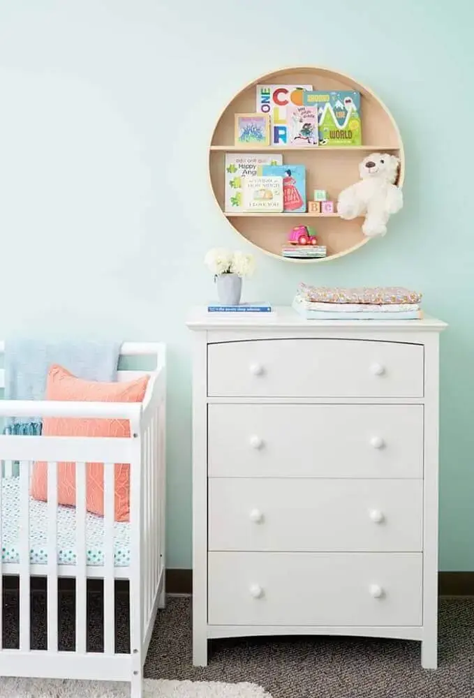 modelo de madeira para nicho redondo para quarto de bebê