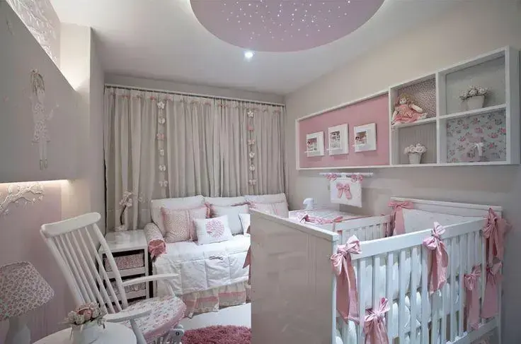 nichos para quarto de bebê - nichos com mural 