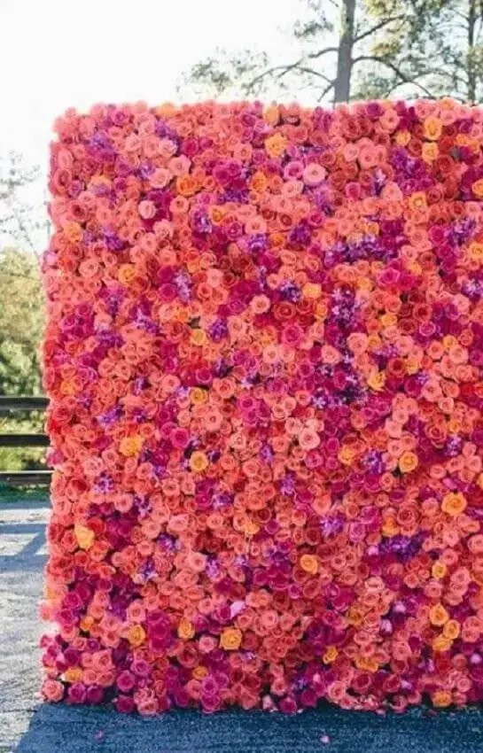 painel de flores naturais para decoração