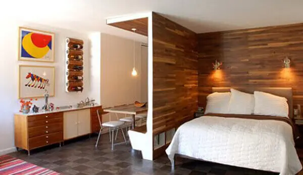 Divisória de madeira para quarto