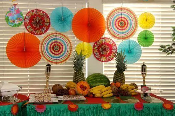 Festa Havaiana decoração leva um clima tropical