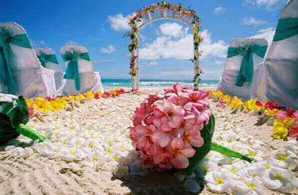 Festa havaiana decoração de casamento Altar