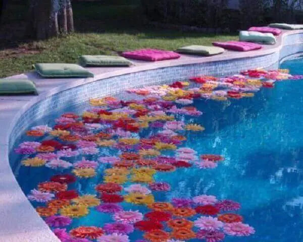 Festa havaiana decoração de piscina