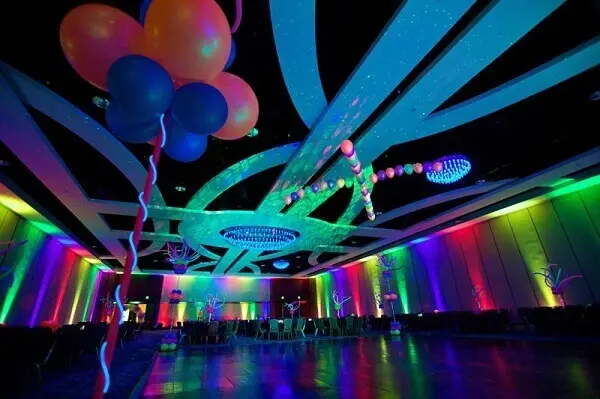 Festa neon espaço de evento