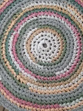 Tapete de crochê para cozinha redondo colorido Foto de Pinterest
