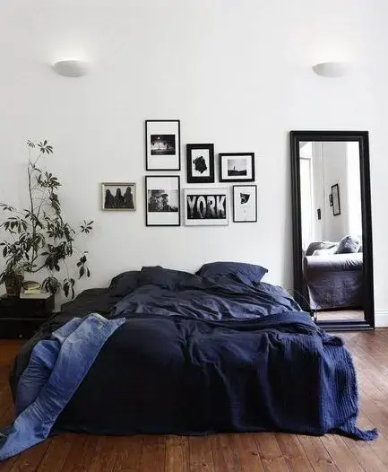 cama box - cama box com lençóis azuis 