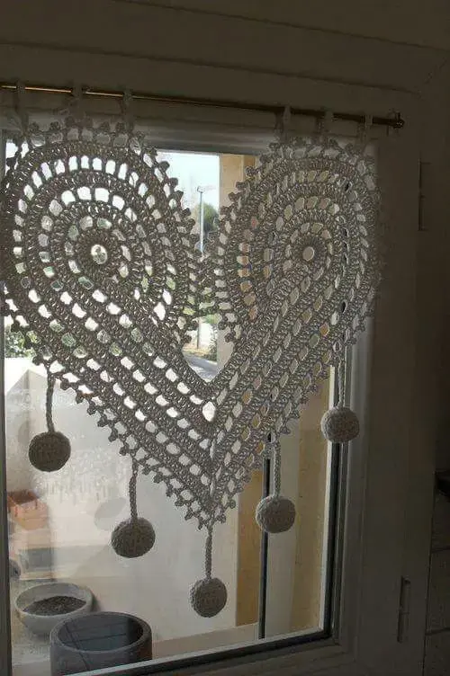 crochê - cortina decorativa de crochê 