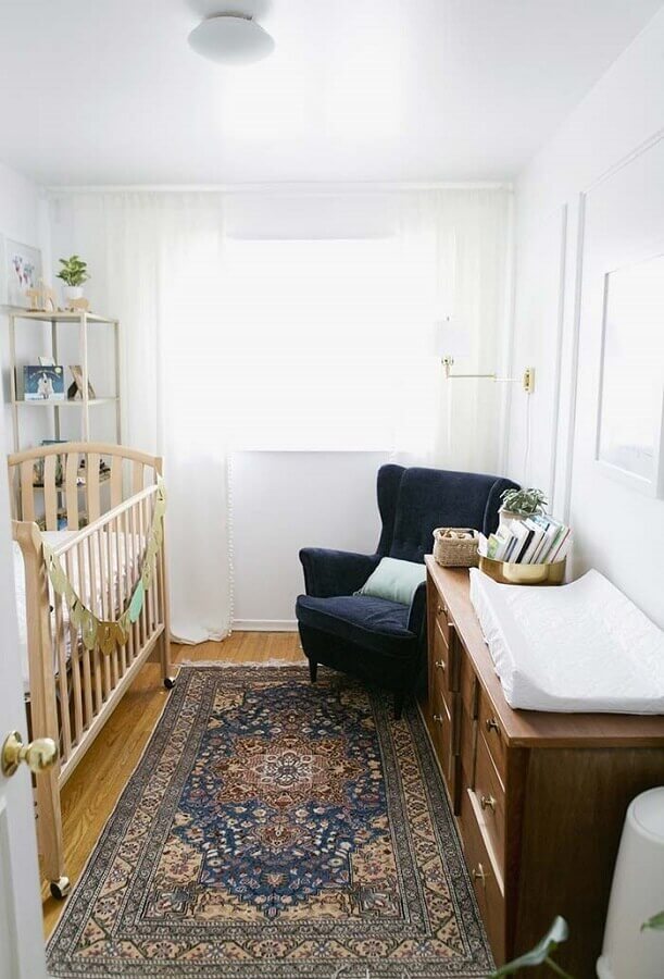 decoração de quarto de bebê simples com móveis de madeira Foto Pinterest