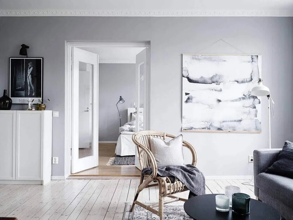 decoração escandinava com móveis de vime para sala de estar Foto Home Decor & Renovation Ideas