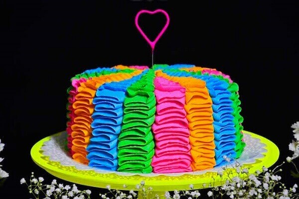 Festa neon bolo