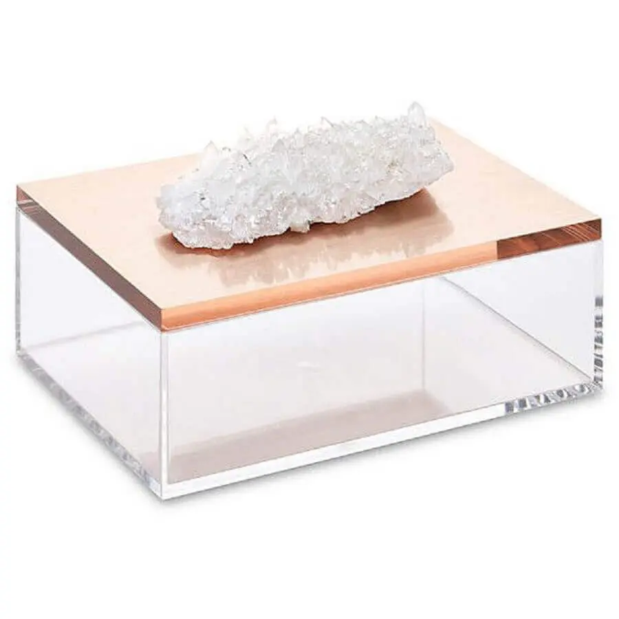 modelo de caixinha de acrílico com pedra sobre a tampa para puxador Foto Pinterest
