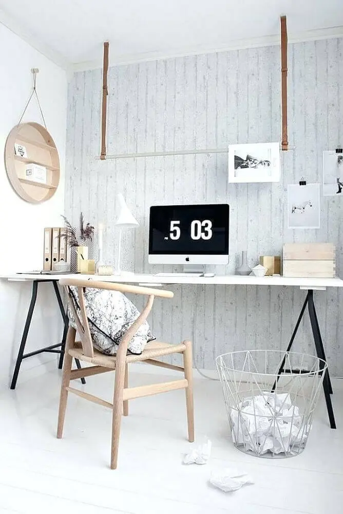 cadeira moderna de madeira para decoração de home office minimalista Foto Lackovic