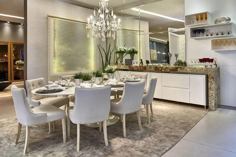 cadeiras para sala de jantar modernas com decoração sofisticada Foto Pinterest