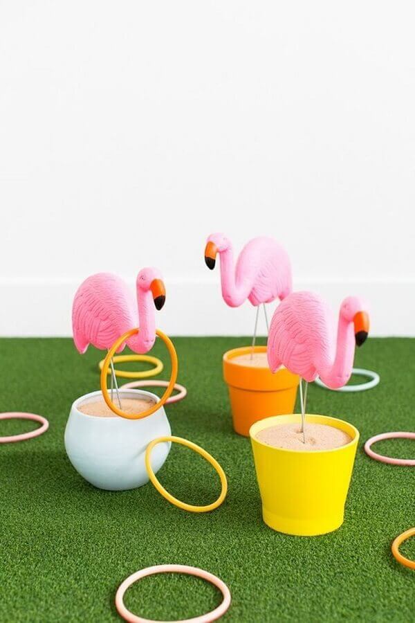 potinhos com flamingos para festa tropical Foto Trend4homy