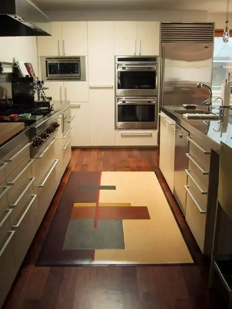 tapete de cozinha com estampa geométrica Foto Pinterest