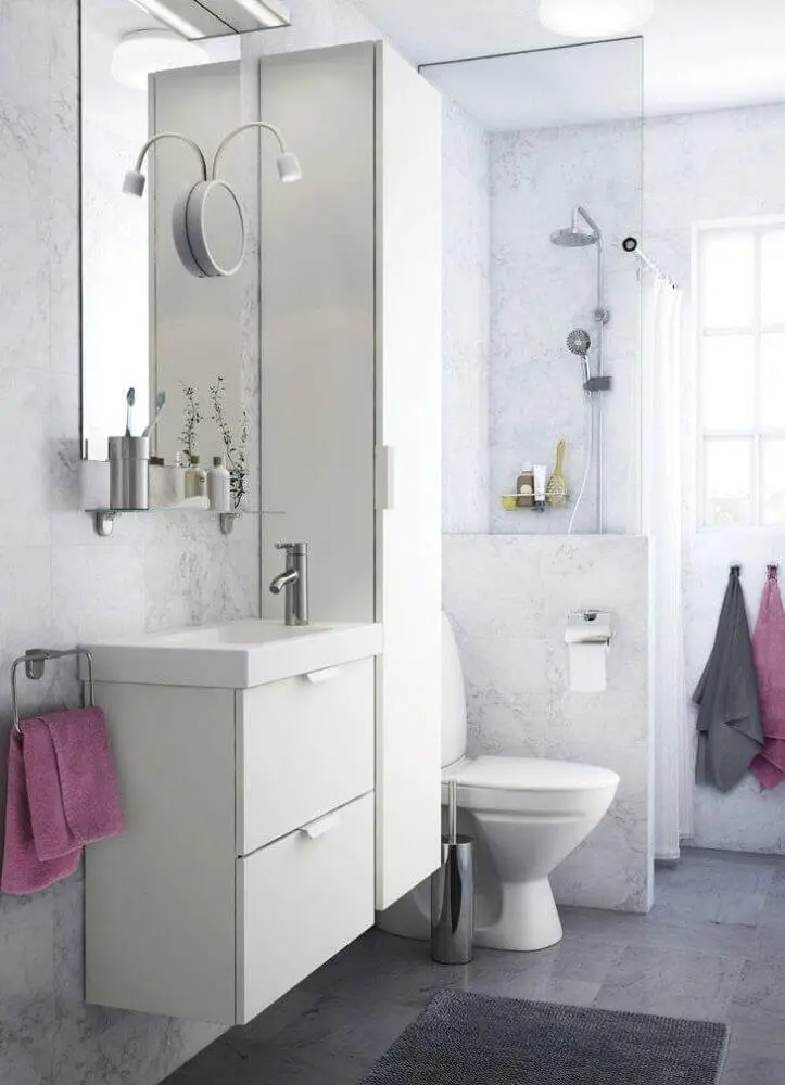 Banheiro Planejado com decoração clean Foto Ikea