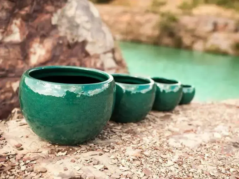 Cachepot cerâmica verde Foto de Terra Asia