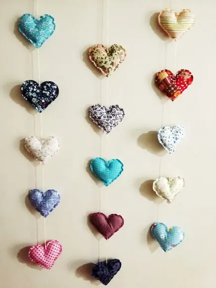 Cortina de coração com estampas variadas Foto de Pé de Feltro