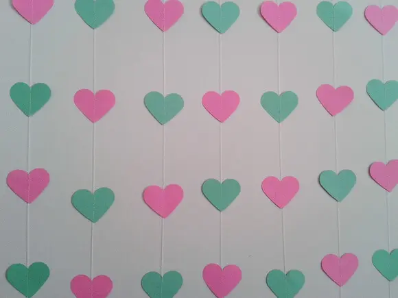 Cortina de coração verde e rosa Foto de Ateliê Rocha