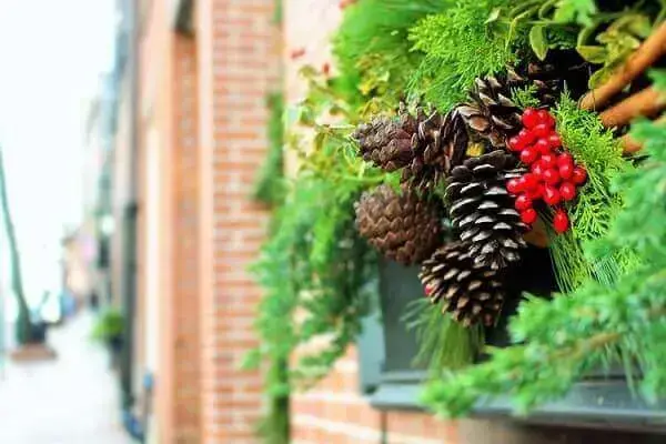 Decoração de natal simples e barata em janela