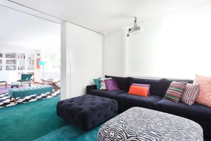 Decoração de sala de estar com meia parede Projeto de Suite Arquitetos
