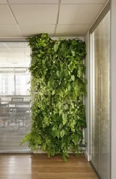 Escritório com parede com jardim vertical Projeto de Arq Design