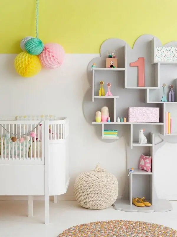 Nichos para quarto de bebê moderno