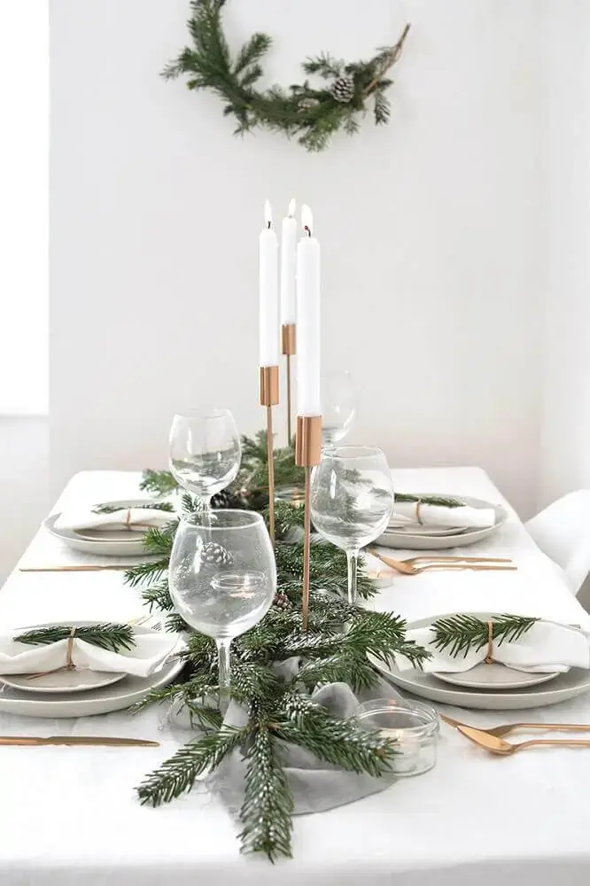 arranjos de natal para decoração de mesa minimalista Foto Burkatron