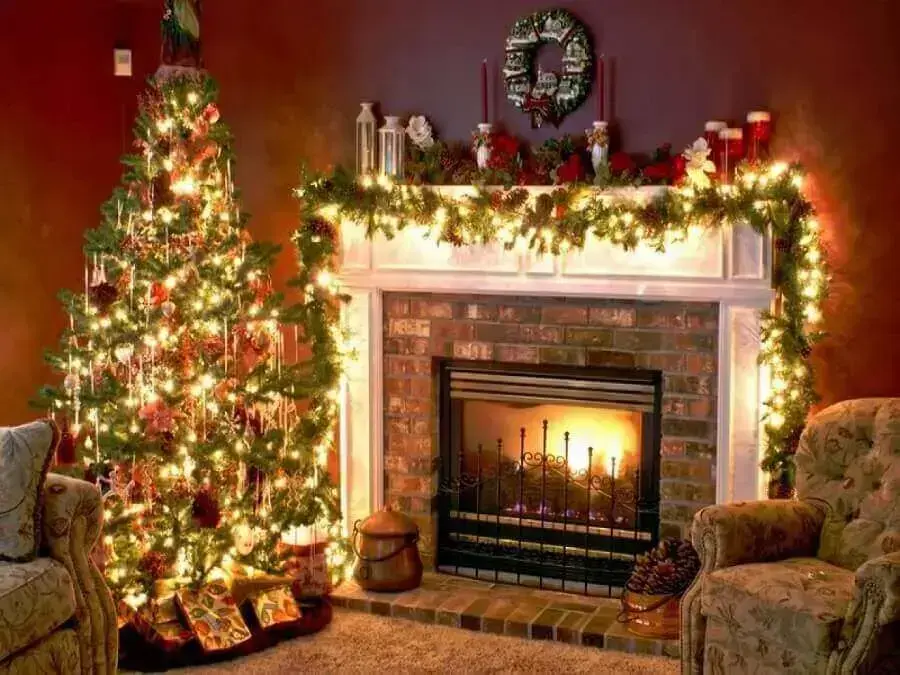 decoração clássica com luzes de natal Foto Home decor ideas