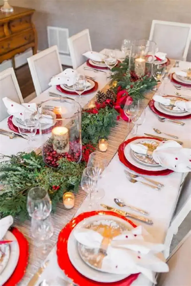 decoração clássica com arranjos de mesa de natal Foto Zahradní Nábytek