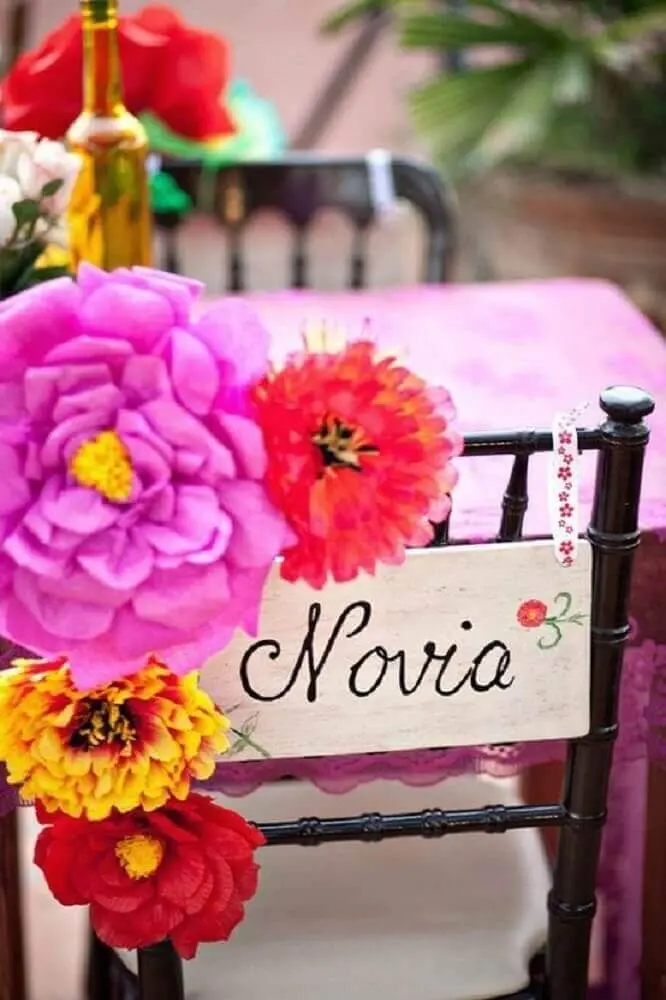 decoração com flores e plaquinhas para casamento Foto Federica Bruno
