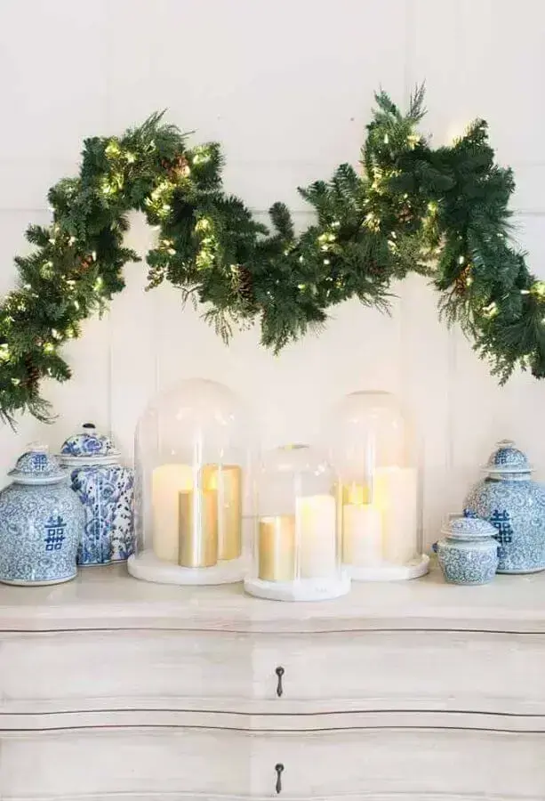 luzes de natal para decoração clean Foto Pinterest