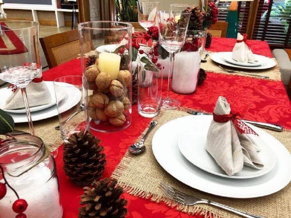 mesa de natal simples decorada Foto Lar Doce Casa