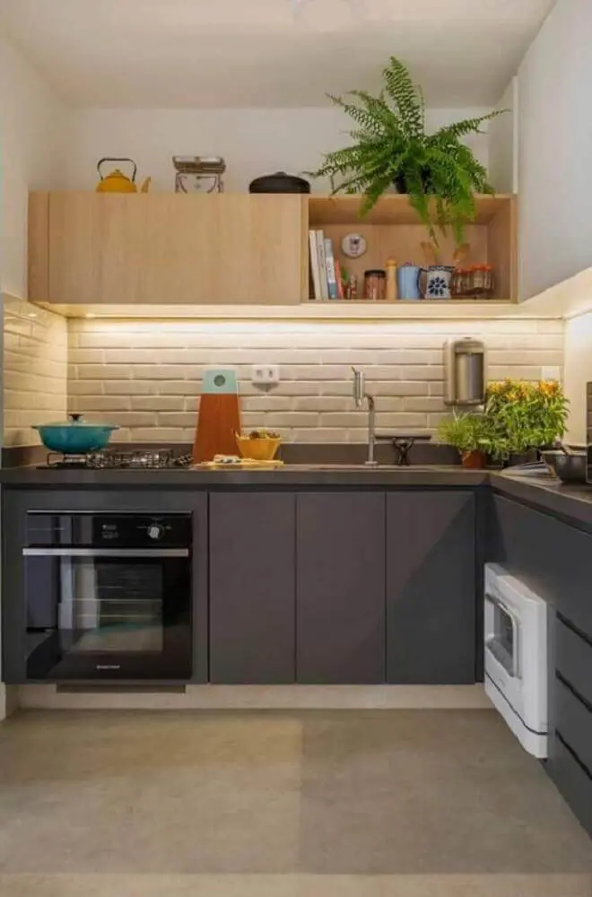 modelo de armário planejado para cozinha pequena Foto Top Home Ideas