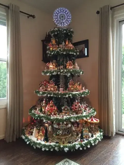 Árvore de natal artesanal com prateleiras Foto de Pinterest