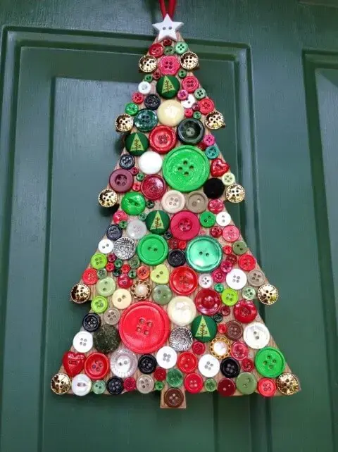 Árvore de natal artesanal como enfeite de porta Foto de Pinterest