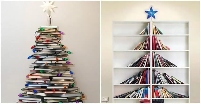 Árvore de natal artesanal de livros Foto de Elite Readers