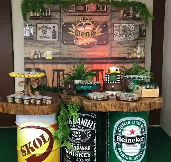 Pub party with rustic details