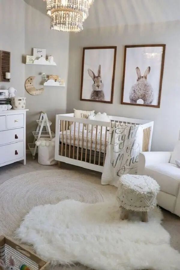Quadro para quarto de bebê com tema de coelho