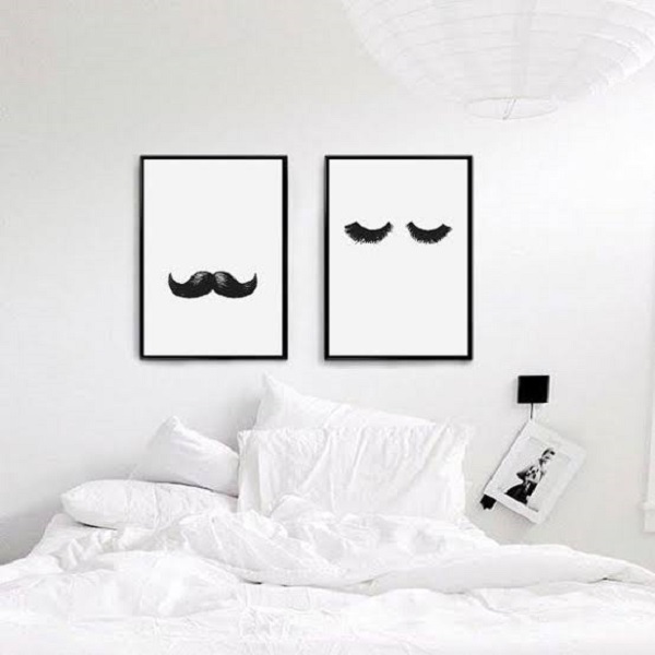 Quadros para quarto com desenho minimalista