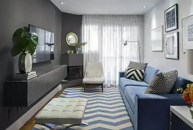 Sala de estar pequena com tons claros e tambÃ©m cores diferentes Foto de Pinterest