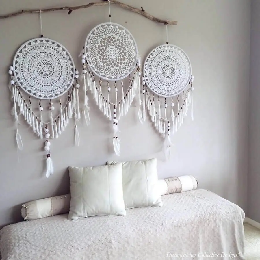 quarto decorado com filtros dos sonhos brancos Foto Pinterest 