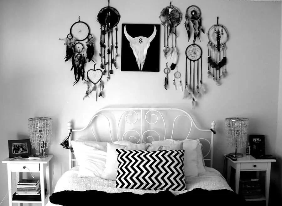 decoração para quarto preto e branco com vários filtros dos sonhos Foto Steemit