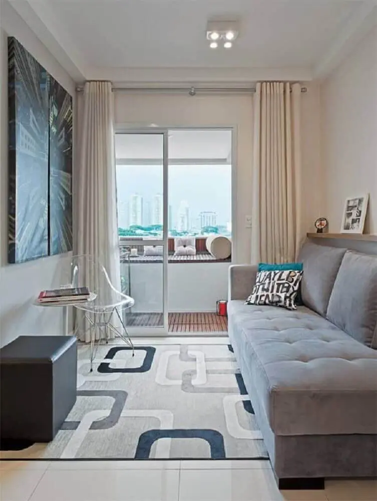 decoração simples com sofá para sala pequena Foto Jutarnji List