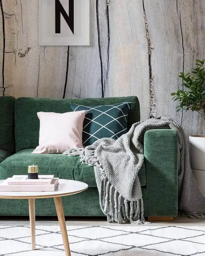 manta para sofá verde Foto Pinterest