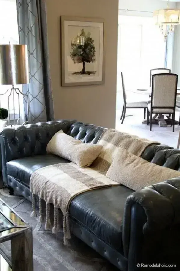 modelo de manta para sofá de couro preto Foto Home Design Ideas