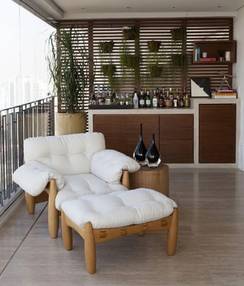 decoração com poltrona confortavel para varanda Foto Diário Decor