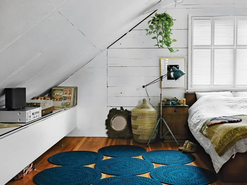decoração com tapete de crochê para quarto Foto Haus Best