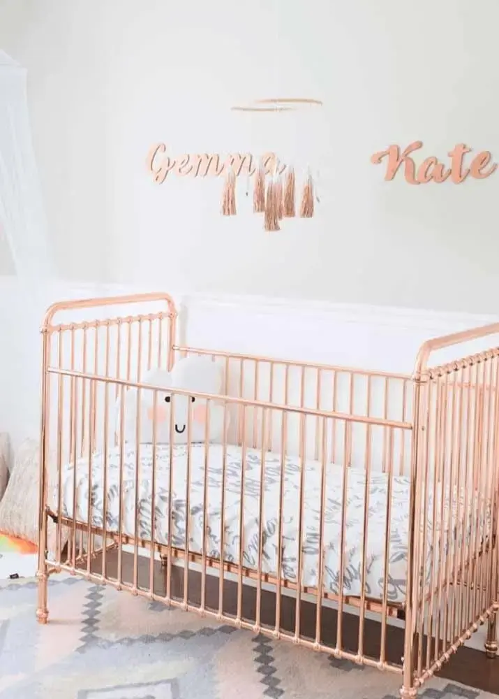 decoração rose gold para quarto de bebê Foto Pinterest