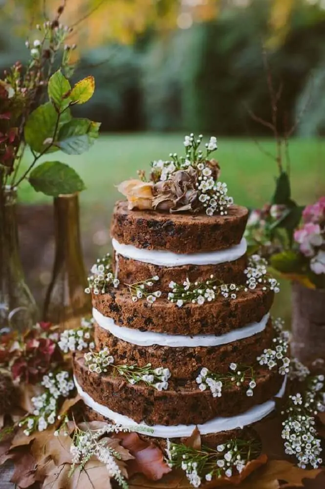 lindo modelo de bolo de casamento simples para festa rústica Foto Pinterest